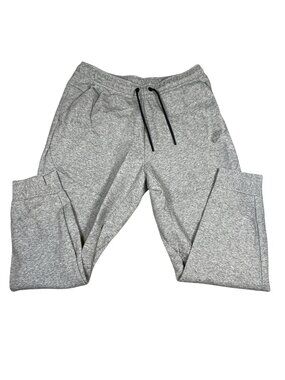 Nike Gray Jogger Sweatpants L Cotton Blend Elastic Waist Athletic Gym Training